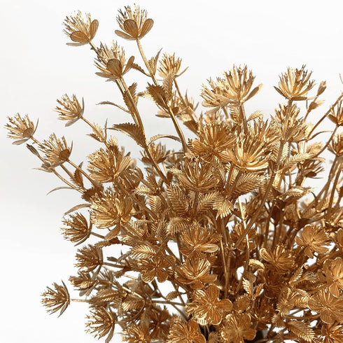 Christmas Artificial Flowers, Golden Baby Breath Gypsophila Plastic Plant Fake Plants for Wedding Bridal Bouquet Party Indoor DIY Home Office Tabl...