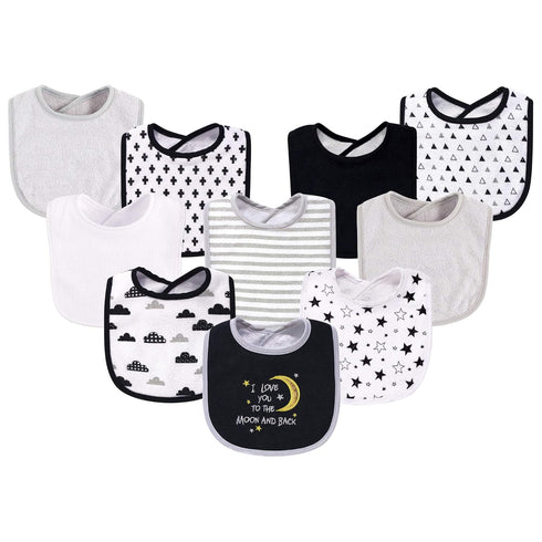 Hudson Baby Unisex Baby Cotton and Polyester Bibs, Moon And Back, One Size...