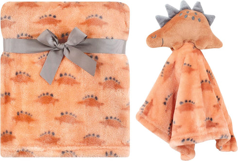 Hudson Baby Unisex Baby Plush Blanket with Security Blanket, Stegosaurus, One Size...