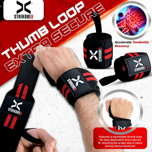 Wrist Straps for Weightlifting with Support for Men & Women 18", Gym Lifting Flexible Fit & Stiff Wrist Straps Workout Equipment,Powerlifting Stre...