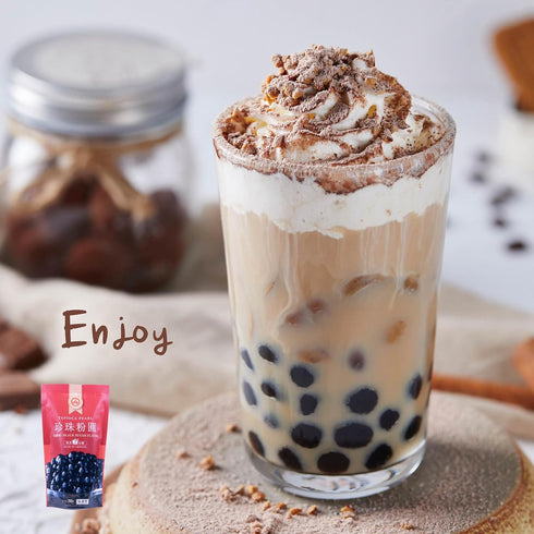 WuFuYuan Boba Tapioca Pearls, Black Sugar Flavor, Ready to Cook in 5 Minutes or Microwave in 3 Minutes, 8.8 oz. (Single Pack)...