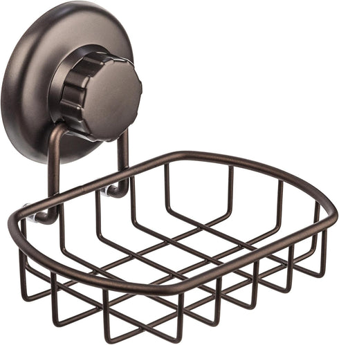 Super Powerful Vacuum Suction Cup Soap Dish - Strong Stainless Steel Sponge Holder for Bathroom & Kitchen (Bronze)...