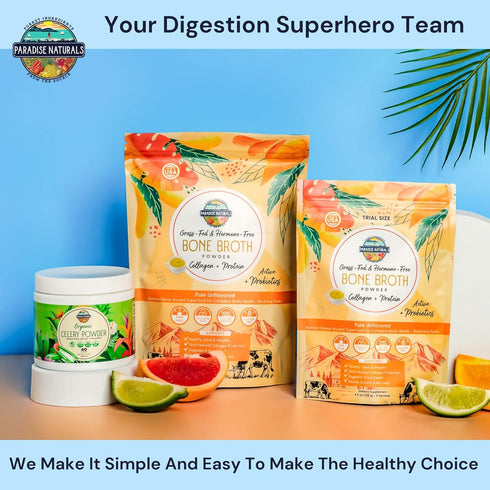 100% Grass-Fed Organic Beef Bone Broth Protein Powder, Active Probiotics, Collagen Peptide Rich, 15g Protein, Non-GMO, Low Sodium, Healthy Skin, G...