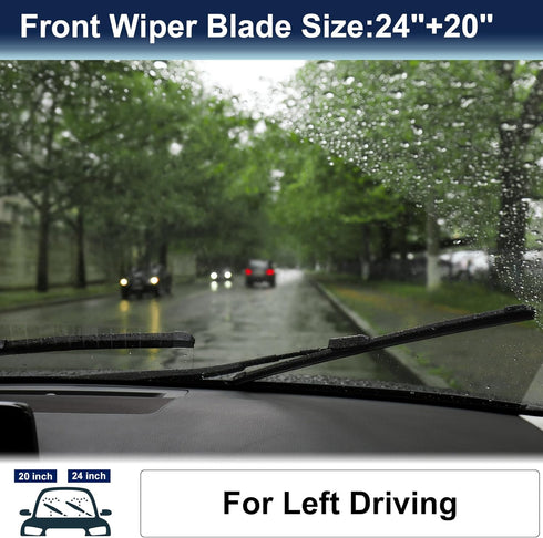 X AUTOHAUX Front Windshield Wiper Blades for BMW X2 2019-2022 - 24 Inch + 20 Inch...