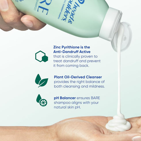 Head & Shoulders BARE Dandruff Shampoo, Sulfate Free Minimal Ingredients Anti Dandruff Shampoo, Soothing Hydration, Ecobottles with Less Plastic, ...