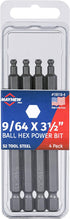 Mayhew Tools 19518-4 USA SAE Ball Hex Power Bit, 9/64 x 3.5", 4-Pack...
