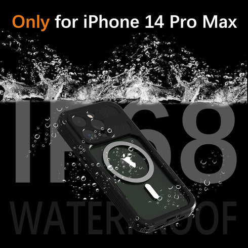 iPhone 14 Pro Max Waterproof Case with Screen Protector, Full Body Heavy Duty Protection Magnetic Case, Shockproof, Dustproof, Snowproof Case for ...
