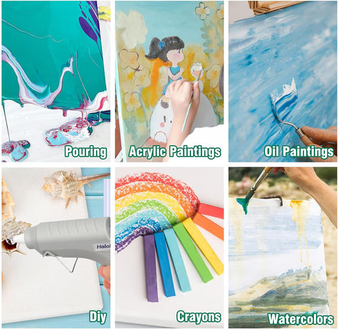 3 Packs Blank Canvases for Painting with 5x7in,8x10in,11x14in, Stretched Canvases for Acrylics,Oils & Other Painting Media...
