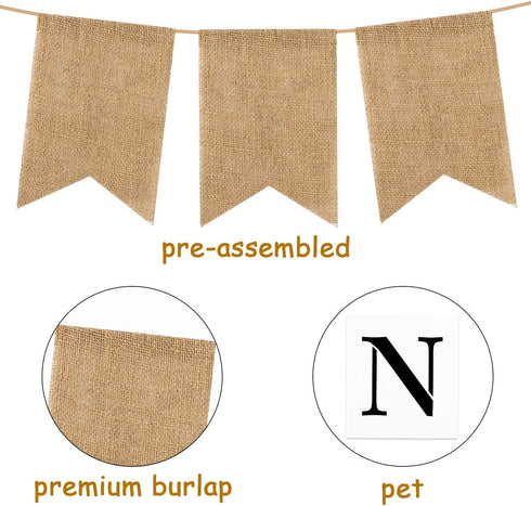 WATINC 26 Pack DIY Burlap Banner Set Include Letter Stencil, Design Swallowtail Flags for Kids and Adults, Handwriting Banner for Birthday and Ind...