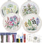4 Set Embroidery Starter Kit for Beginners, Needlepoint Cross Stitch Kits with Pre-Stamped Flower, Instructions, Bamboo Hoops, Color Threads, Tool...