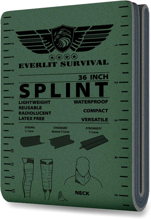 EVERLIT Survival 36 Inch Splint - Lightweight Reusable Combat Splint, Waterproof First Aid Medical Tactical Field Splint for Bone Fracture Treatme...