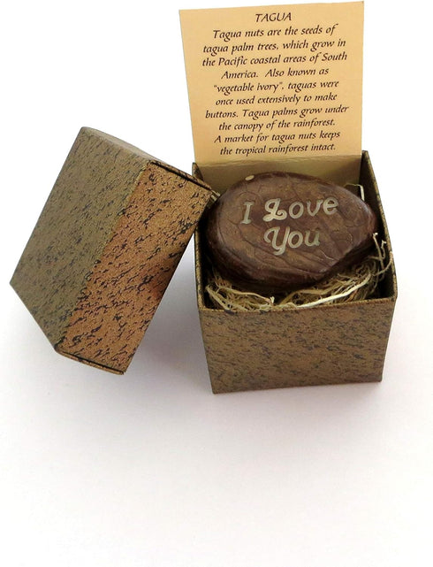 “I Love You” Engraved Tagua Nut – Romantic Gift for Him or Her – Sustainable Love Token – Eco-Friendly Keepsake – Handmade in USA – Unique Anniver...