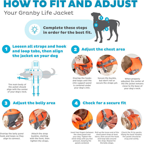 Outward Hound Granby Splash Orange Dog Life Jacket, Small...