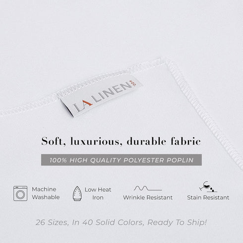 LA Linen Polyester Poplin Washable Square Tablecloth, Stain and Wrinkle Resistant Table Cover 72x72, Fabric Table Cloth for Dinning, Kitchen, Part...
