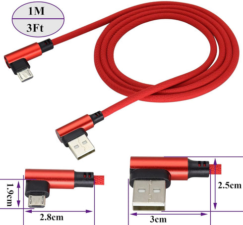 (1m/3ft 90 Degree Micro USB Cable Right Angle USB 2.0 A Male to Micro Male Fast Sync & Charging Cable for Android, Samsung, LG,Huawei, Smartphones...