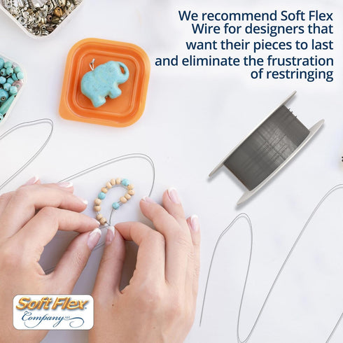 Soft Flex 49 Strand Stringing Wire - Flexible Braided - Heavy 0.24 Diameter - Jewelry Making Bead Wire - Satin Silver...