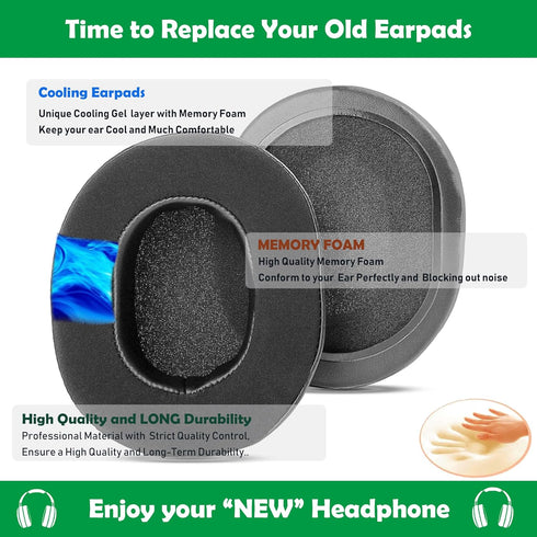 Cooling Gel Replacement Earpads Cushions Compatible with Turtle Beach Elite Atlas Aero/Elite Atlas Pro/Elite Pro 2 Wireless PC Gaming Headset Ear ...