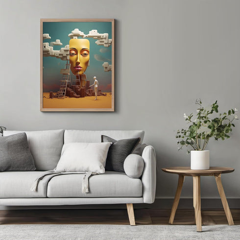 Posterizer 1 pcs-Human Figure Crafting Robotic Human Head-Abstract & Modern Art-Fantasy & Fiction Art-Gift for Art Lovers-Decor for Home & Office-...