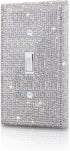 Silver Bling Rhinestones Single Toggle Switch Light Switch Cover Plates Decor Cute Sparkling Wall Plates For Home Bedroom Kitchen Outlet Covers De...