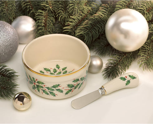 Lenox 804420 Hosting The Holidays Dip Bowl & Spreader, Christmas...