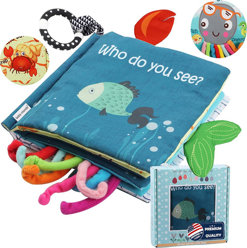 Baby Books Toys, Touch and Feel Cloth Soft Crinkle Books for Babies,Toddlers Infant,Early Learning Infant Tummy Time Sensory Toys,Baby Books 0-6 6...