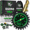 Rhino USA Heavy Duty Tire Pressure Gauge (0-60 PSI) - Certified ANSI B40.1 Accurate, Large 2" Easy Read Glow Dial, 360 Swivel Head, Solid Brass Ha...