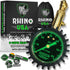 Rhino USA Heavy Duty Tire Pressure Gauge (0-60 PSI) - Certified ANSI B40.1 Accurate, Large 2" Easy Read Glow Dial, 360 Swivel Head, Solid Brass Ha...