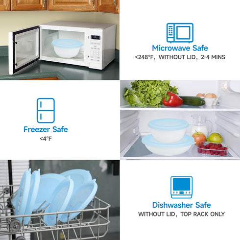2 Pack Silicone Lids for Corelle 30-Oz Versa Bowls, Freezer & Microwave & Dishwasher Safe (Bowl not included)...