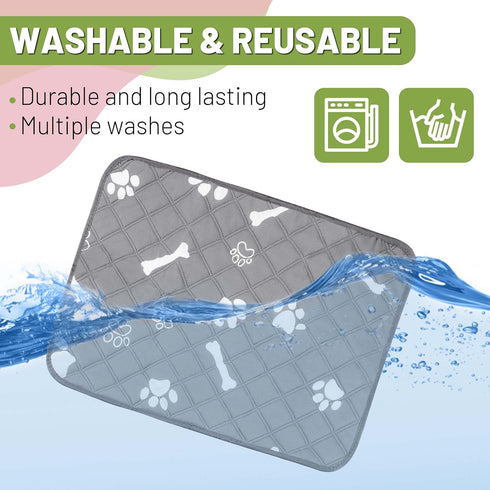 Washable Pee Pads for Dogs, 18'' x 24" Reusable Puppy Pads with Super Absorbent for Pet Training, Housebreaking and Incontinence, 2 Pack Puppy Pot...