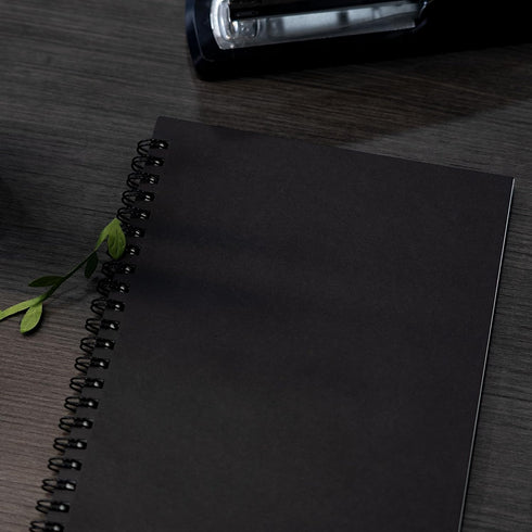 DSTELIN 10 inch x 7.5 inch, 100GSM, Blank Spiral Notebook, 3-Pack, Soft Cover, Sketch book, 100 Pages / 50 Sheets, with writing backboard, (Black)...