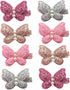 8pcs Baby Girl Hair Clips Toddlers Infants Kids Hair Butterfly Snap Clips Barrettes (8pc- Sequins Pearl Butterfly)...