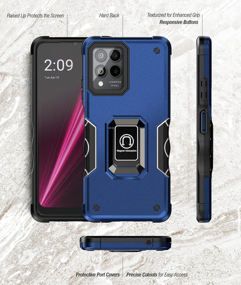 Case for T-Mobile Revvl 6 Pro 5G Case Revvl 6X Pro 5G Case with Screen Protector Kickstand Holder Built-in Magnetic Car Mount Shockproof Camera Pr...