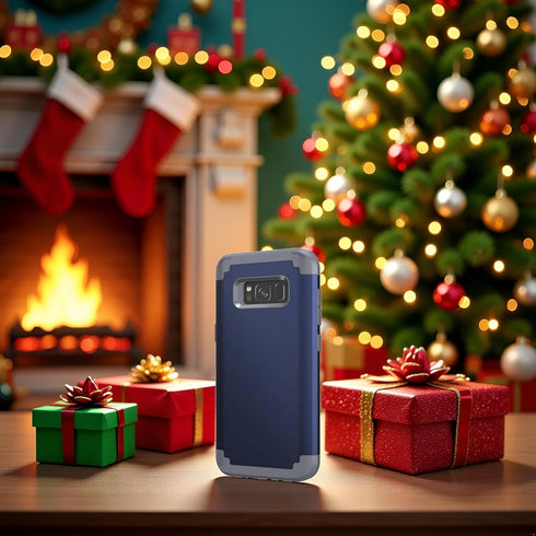 IDweel for Galaxy S8 Case, for Galaxy S8 Case Blue for Men Guys, 3 in 1 Shockproof Slim Hybrid Heavy Duty Protection Hard PC Cover Soft Silicone R...