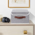 Collapsible Storage Bins with Lids & PU Leather Handles - PP Plastic Board Washable Linen Fabric Storage Box, Foldable Storage Cube for Home Bedro...