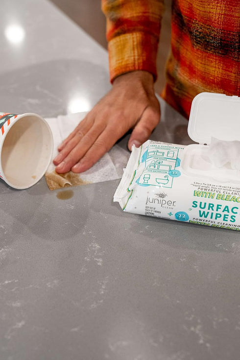 1 Pack Surface Wipes with Bleach, All-Purpose Cleaner for Bathroom, Kitchen, Office, 72 Count Soft Flow, Fresh Scent, Lint Free & Durable...