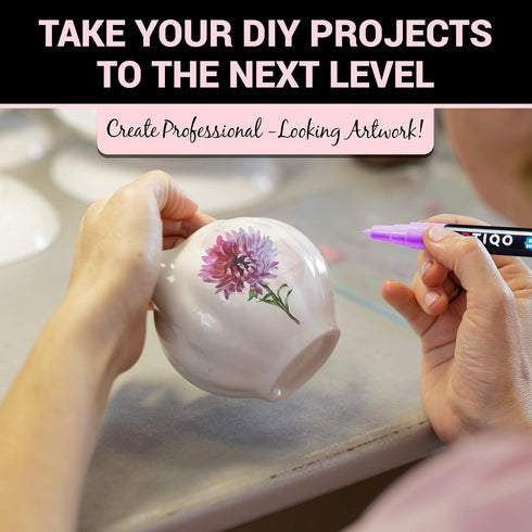 Fine Tip Paint pens for Rock Painting - Wood, Glass, Metal and Ceramic Works on Almost All Surfaces Set of 15 Vibrant oil based fine point paint m...