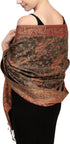 Achillea Reversible Paisley Pashmina Rave Scarf – Exotic Indian Shawls and Wraps for Evening Dresses, Festivals, All Seasons...