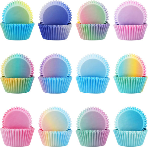 600 Pack Cupcake Liners Cupcake Baking Cups Standard Size Muffin Liners for Wedding Birthday Pride Party Candy Cake Decorations Supplies(12 Styles...