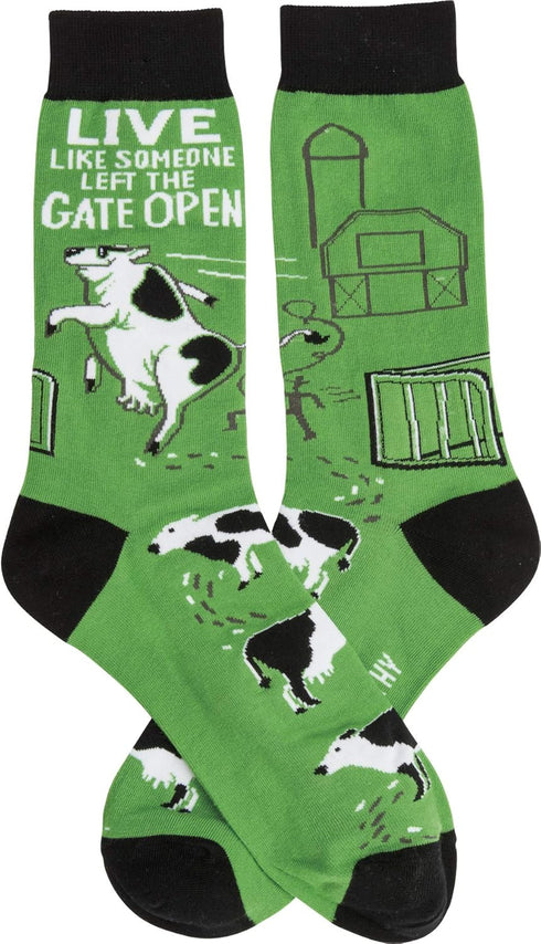 PBK womens Gift Socks, Green White & Black, One Size US...