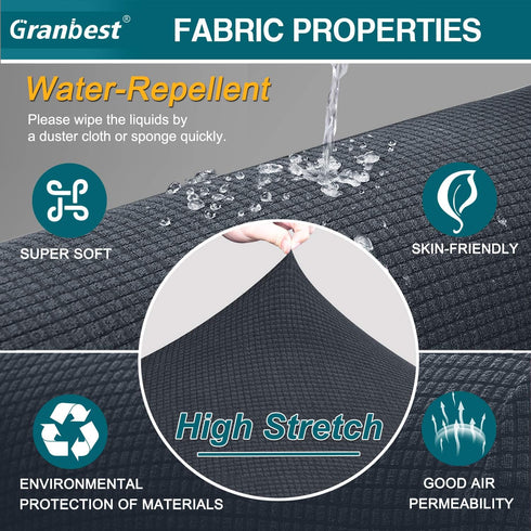 Granbest Premium Water Repellent Sofa Cover High Stretch Couch Slipcover Super Soft Fabric Couch Cover (Gray, Large)...