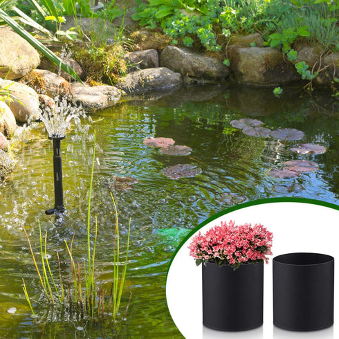 8 Pcs Plant Pots for Pond Plant Baskets Heavy Duty Fabric Pots Black Nonwoven Fabric Plant Pot Breathe Reusable Grow Pots for Pond, Garden, Aquati...