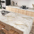 Matte Beige/Gold Marble Contact Paper for Countertops Vinyl Waterproof Peel and Stick Wallpaper for Cabinet Backsplashes Self Adhesive Countertop ...