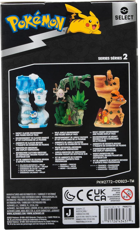 Pokémon Desert Rocks Environment - 6-Inch Multi-Level Display Set with Two 2-inch Battle Figures...