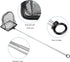 Lpraer Aquarium Fish Net 3.2" x 4" Fish Net with Extendable 7.4"-16.3" Telescopic Stainless Steel Long Handle Fine Mesh Fish Net for Fish Tank...