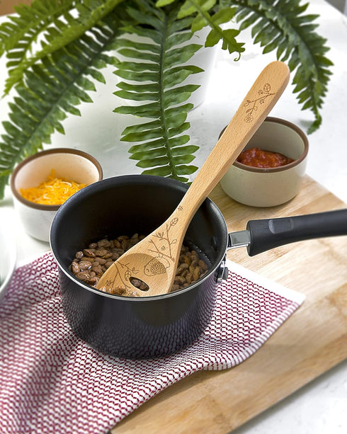 Talisman Designs Laser Etched Beechwood Slotted cooking-spoons, Decorative Wooden Utensils...