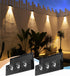 2PACK Solar Fence Lights Outdoor, 80 Lumens Warm Light Solar Wall Lights 3 Modes Bright Lens LED Waterproof, Dusk to Dawn Deck Light for Patio/Bac...