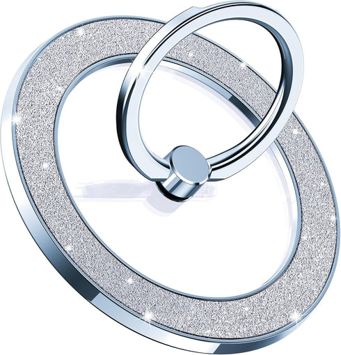 Magnetic Phone Ring Holder for MagSafe, Magnetic Phone Grip for iPhone, Compatible with iPhone MagSafe Wireless Charging. (Glitter Blue)...