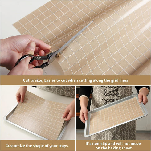 Silicone Baking Mat Roll 16IN*5FT Free Cutting, Non-Slip Pastry Mat, Non-Stick Reusable Air Fryer Liner, Oven Liners, Counter Mat, Freeze Dryer Ma...
