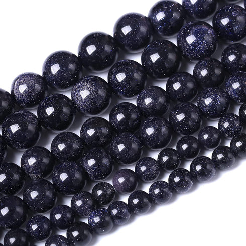 45PCS 8MM Natural Blue Sand Stone Beads Energy Healing Beads for DIY Jewelry Bracelet Necklace Making for Jewelry Making15Inch...