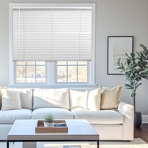 CHICOLOGY Blinds for Windows, Mini Blinds, Window Blinds, Door Blinds, Blinds & Shades, Camper Blinds, Horizontal Window Blinds, White (Commercial...